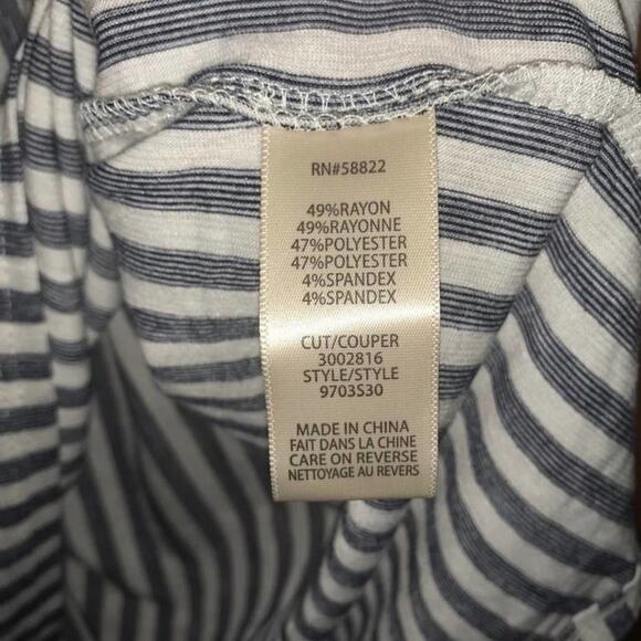 Max Studio Short Sleeve striped Blouse women’s size medium - Picture 6 of 7